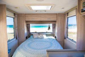 Our home on wheels has loads of storage, the bed lifts up and there is plenty of cupboard space