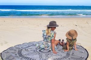 The Blonde Nomads enjoying their Recycled Plastic Mat