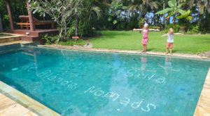 Bula The Blonde Nomads - our villa pool message was very cool