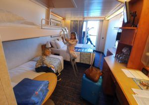 Our stateroom on the Carnival Spirit