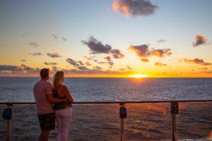 Watching the sun set from our cruise on Carnival Spirit