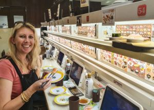 Genius! Conveyer belt Sushi in Tokyo Japan