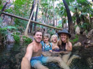 Soaking in the mineral rich thermal springs at El Questro 