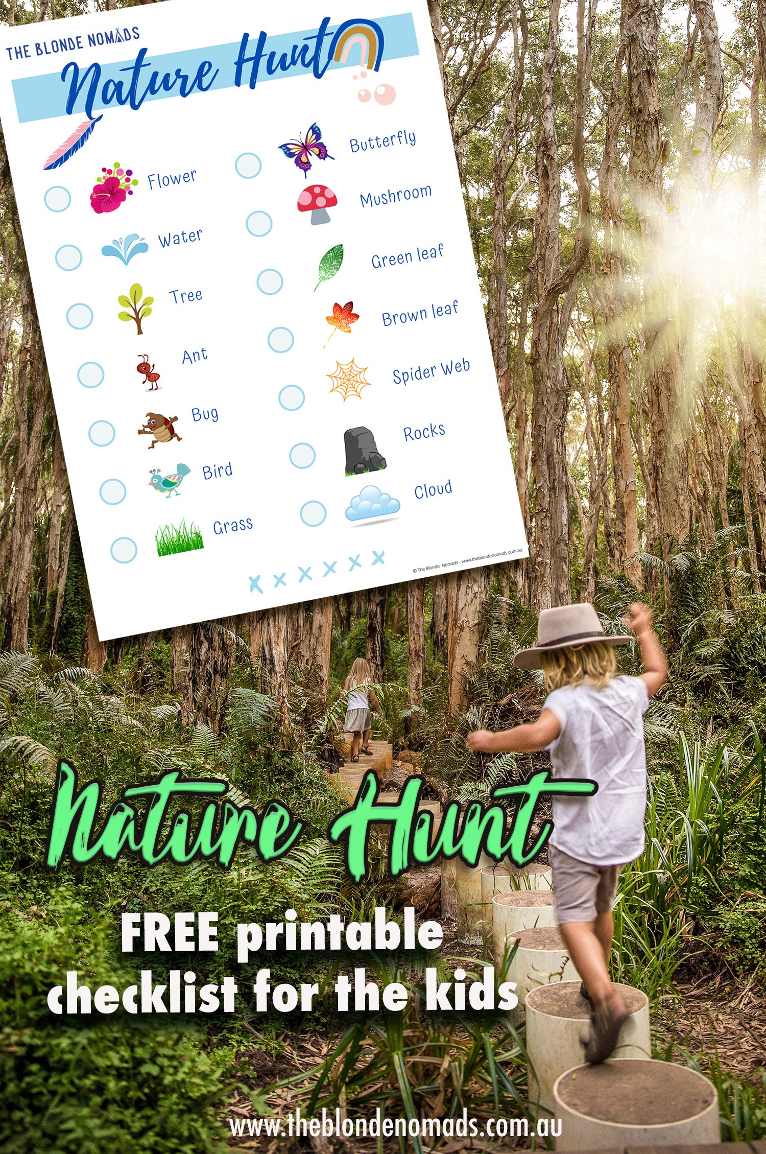 Nature hunt checklist free to download from The Blonde Nomads
