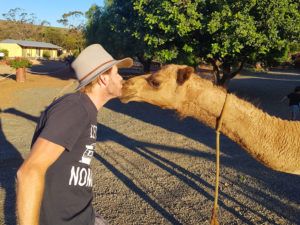 Rob making friends with the locals at Frasers Range