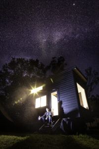 Taking in our 5 million star views and listening to the frogs in the dam - tiny home