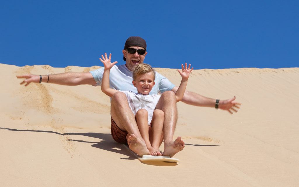 Yahooooo - Sand boarding down Stockton Sand Dunes is SO MUCH FUN!