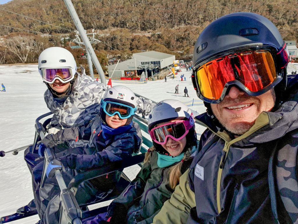 Family chairlift selfie - the view up here is amazing 