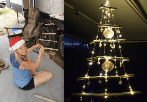 Making our own Christmas tree in for our caravan